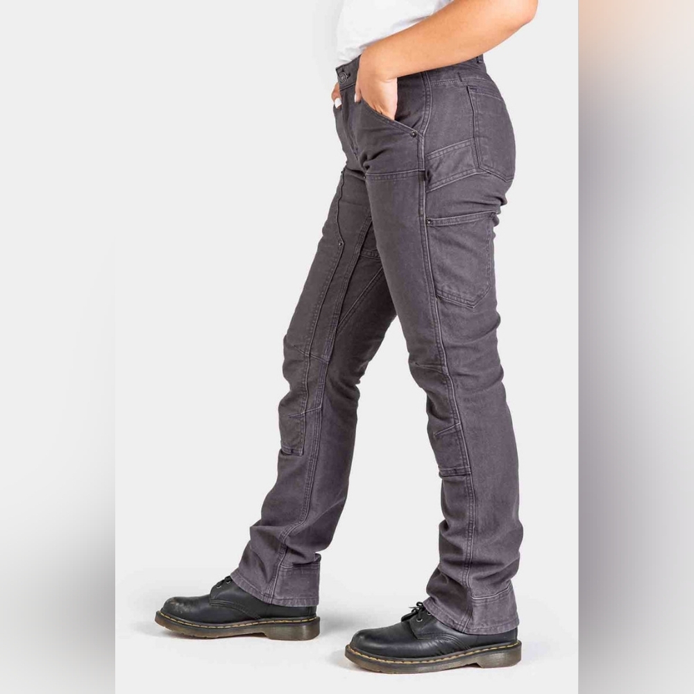 Dovetail Workwear Womens Britt Utility Grey Canvas Jeans 12/30